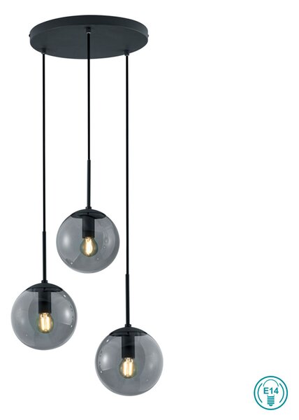 Φωτιστικό Κρεμαστό Retro Trio Lighting Balini 308590342 Ανθρακί