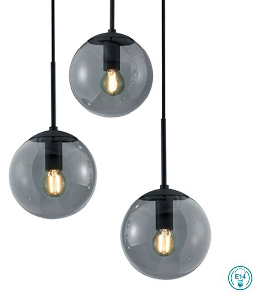 Φωτιστικό Κρεμαστό Retro Trio Lighting Balini 308590342 Ανθρακί