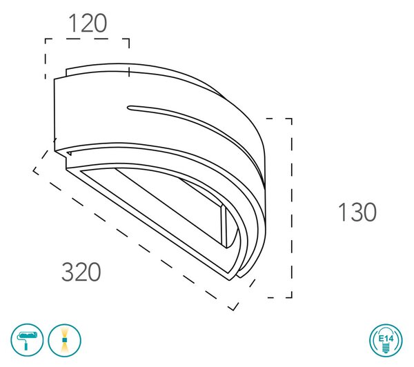 Απλίκα Intec I-Scott-AP 8031414876082 Γύψινη