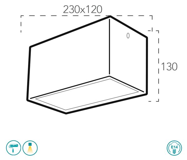 Φωτιστικό Οροφής Intec Living-PL23 8031414876044 Γύψινο