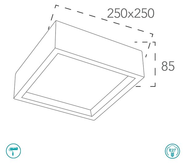 Φωτιστικό Οροφής Intec Gabriel-PL25Q 8031434101218 Γύψινο