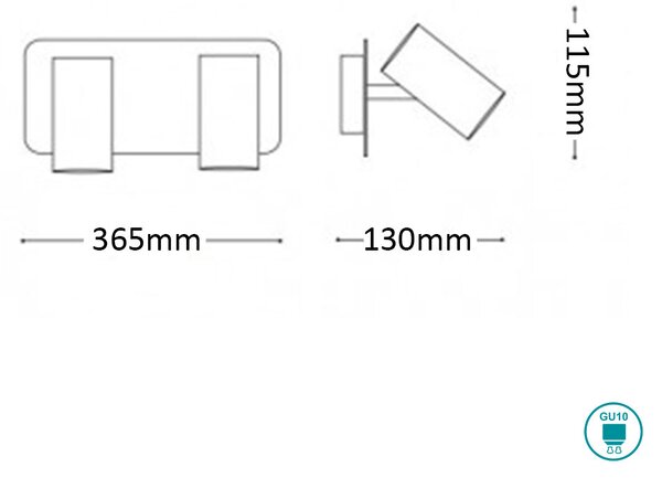 Φωτιστικό Σποτ Ράγα Ideal Lux Spot 156743 Μαύρο