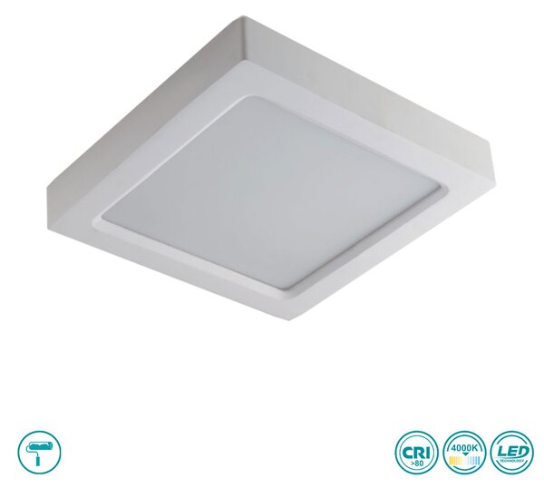 Φωτιστικό Οροφής Intec Led-Rock-Q 8031414867660 Γύψινο