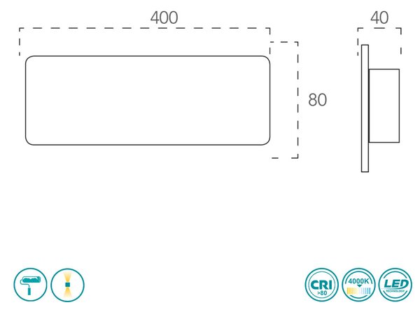 Απλίκα Intec Led-Optisei-AP40 8031414866588 Γύψινη