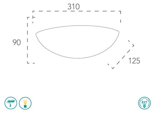 Απλίκα Intec I-Moritz-L-AP 8031414861361 Γύψινη