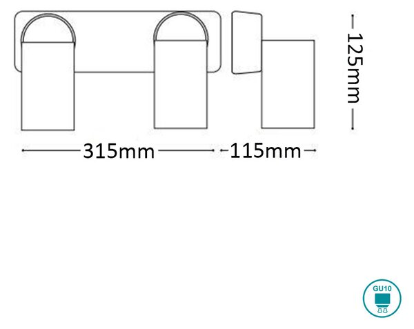 Φωτιστικό Σποτ Ράγα Ideal Lux Rudy 229041 Λευκό