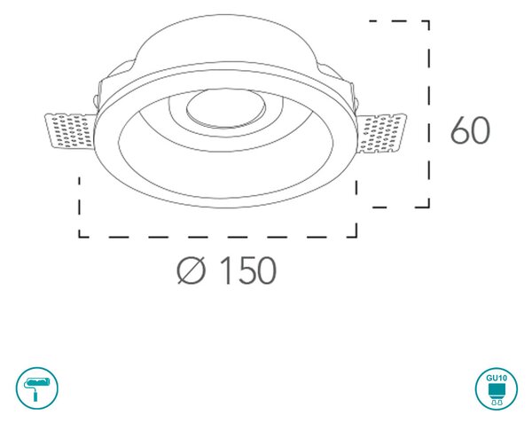 Φωτιστικό Σποτ Χωνευτό Intec Morgana-R1 8031434211214 Γύψινο