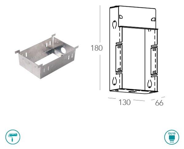 Φωτιστικό Σποτ Χωνευτό Επίτοιχο Intec Ariel-RM1 8031434121216 Γύψινο