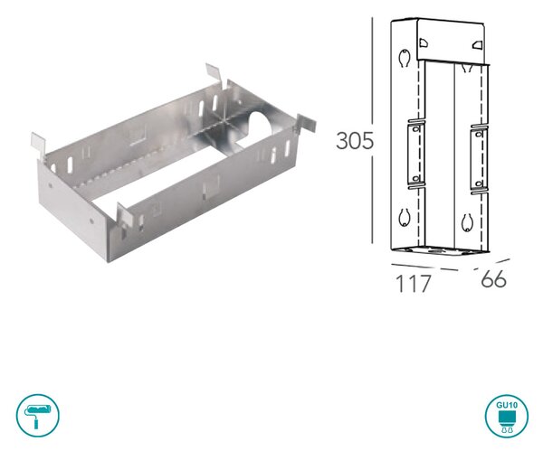 Φωτιστικό Σποτ Χωνευτό Επίτοιχο Intec Ariel-QL1 8031434151213 Γύψινο