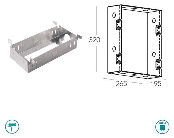 Φωτιστικό Σποτ Χωνευτό Επίτοιχο Intec Anima-AP2 8031414861323 Γύψινο