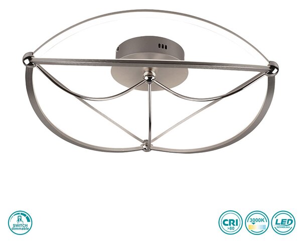 Φωτιστικό Οροφής Trio Lighting Charivari 621290107 Νίκελ Ματ