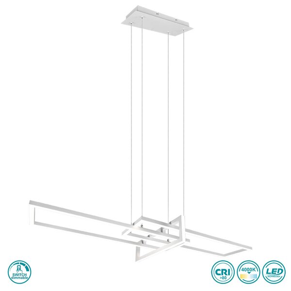 Φωτιστικό Κρεμαστό Trio Lighting Salinas 320310331 Λευκό Ματ (4000K)