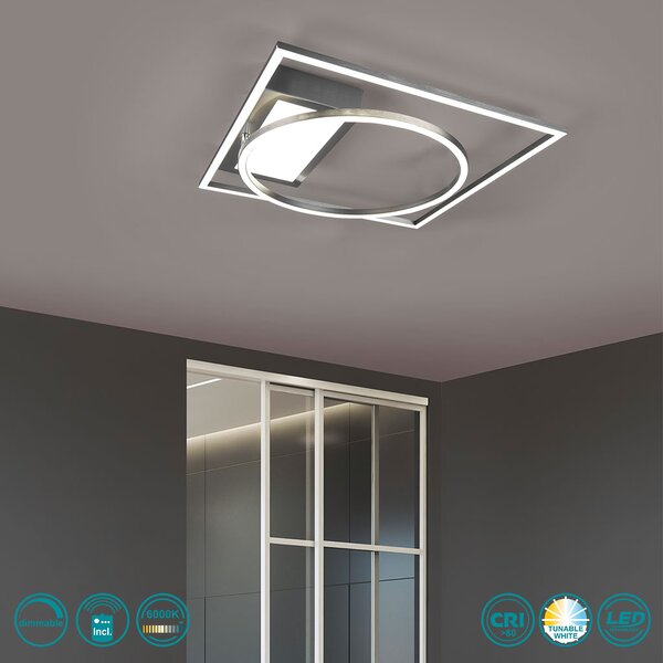 Φωτιστικό Οροφής Trio Lighting Downey 620510307 Νίκελ Ματ