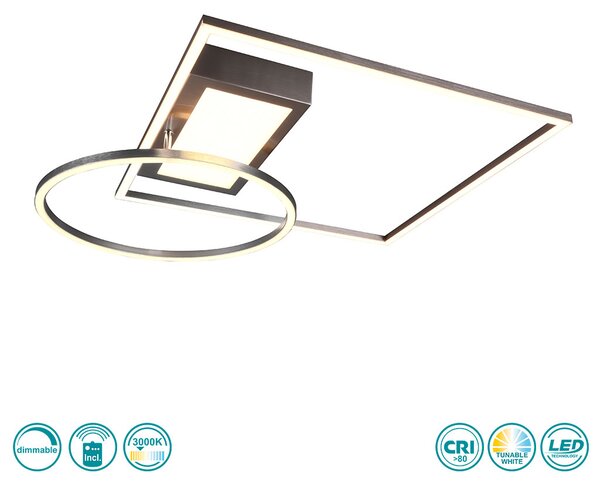 Φωτιστικό Οροφής Trio Lighting Downey 620510307 Νίκελ Ματ