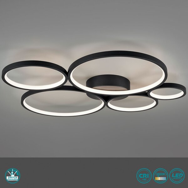 Φωτιστικό Οροφής Trio Lighting Rondo 622610532 Μαύρο Ματ