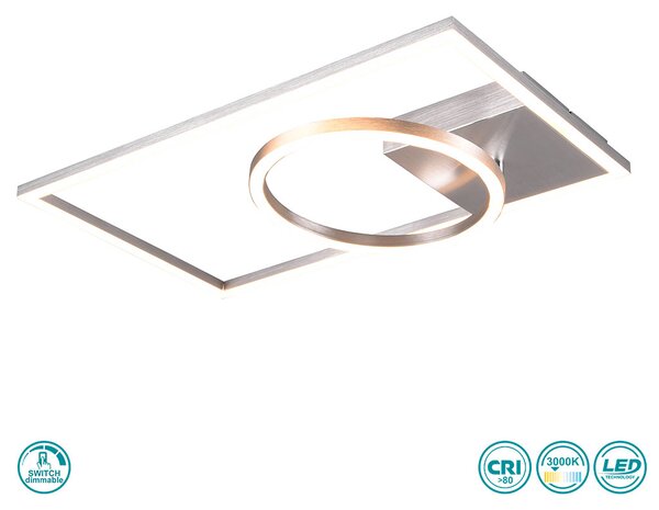 Φωτιστικό Οροφής RL Lighting Verso R62182105 Βουρτσιστό Αλουμίνιο