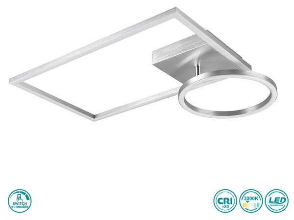 Φωτιστικό Οροφής RL Lighting Verso R62182105 Βουρτσιστό Αλουμίνιο