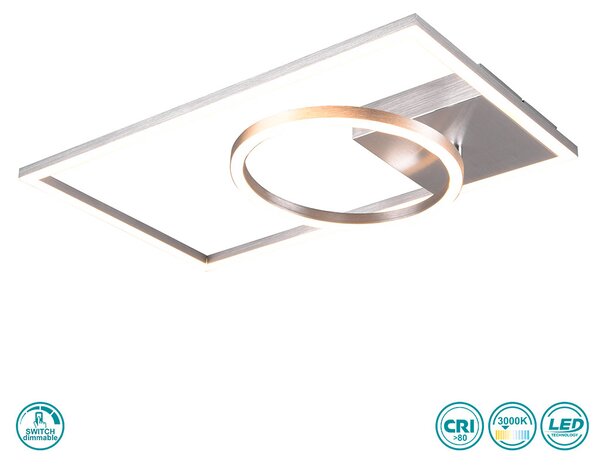 Φωτιστικό Οροφής RL Lighting Verso R62182105 Βουρτσιστό Αλουμίνιο