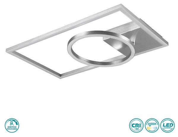 Φωτιστικό Οροφής RL Lighting Verso R62182105 Βουρτσιστό Αλουμίνιο