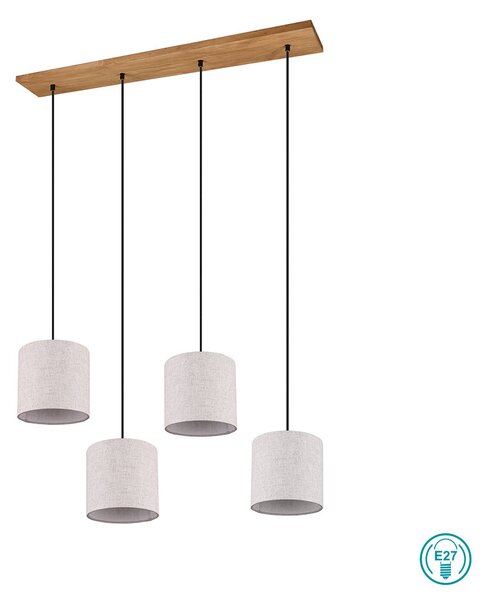 Φωτιστικό Κρεμαστό Ράγα Retro Trio Lighting Elmau 302100430 Ξύλο