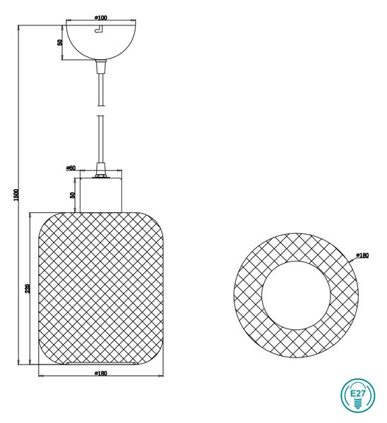 Φωτιστικό Κρεμαστό Vintage Industrial RL Lighting Calimero R30561032 Μαύρο Ματ