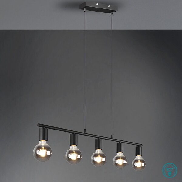 Φωτιστικό Κρεμαστό Ράγα RL Lighting Vannes R30185032 Μαύρο Ματ