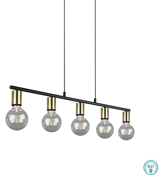 Φωτιστικό Κρεμαστό Ράγα RL Lighting Vannes R30185008 Οξυντέ-Μαύρο Ματ