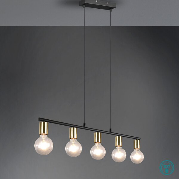 Φωτιστικό Κρεμαστό Ράγα RL Lighting Vannes R30185008 Οξυντέ-Μαύρο Ματ