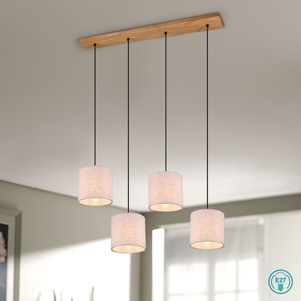 Φωτιστικό Κρεμαστό Ράγα Retro Trio Lighting Elmau 302100430 Ξύλο