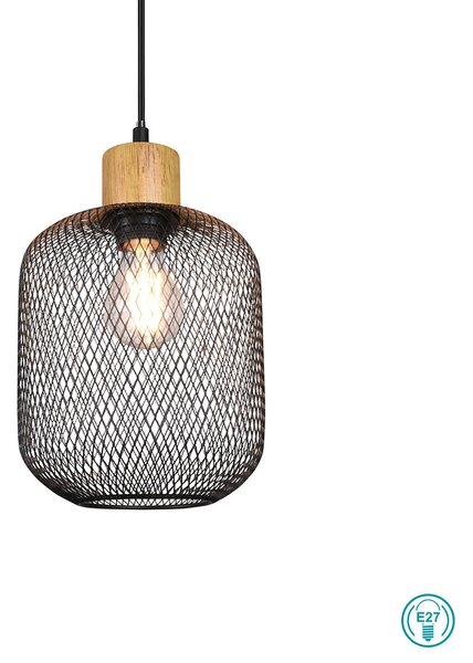 Φωτιστικό Κρεμαστό Vintage Industrial RL Lighting Calimero R30561032 Μαύρο Ματ