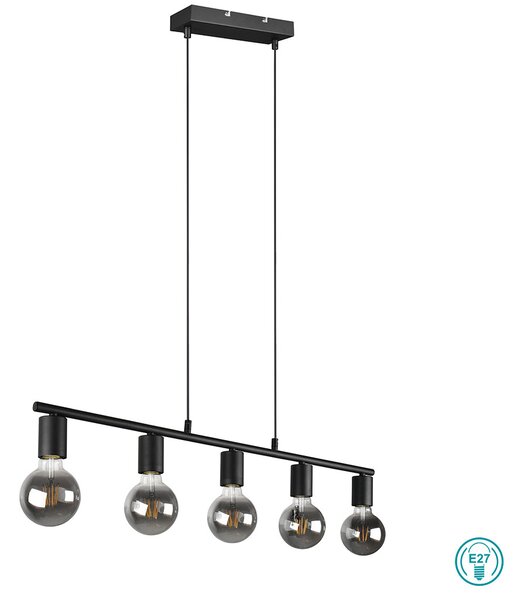 Φωτιστικό Κρεμαστό Ράγα RL Lighting Vannes R30185032 Μαύρο Ματ