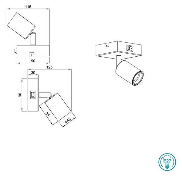 Φωτιστικό Σποτ RL Lighting Vannes R80181732 Μαύρο Ματ