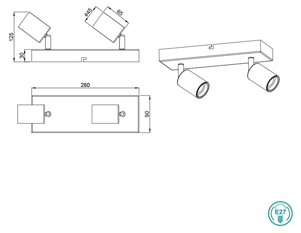 Φωτιστικό Σποτ RL Lighting Vannes R80182032 Μαύρο Ματ