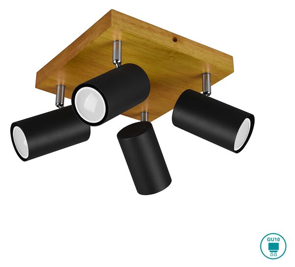 Φωτιστικό Οροφής Σποτ Retro Trio Lighting Marley 812400432 Μαύρο Ματ