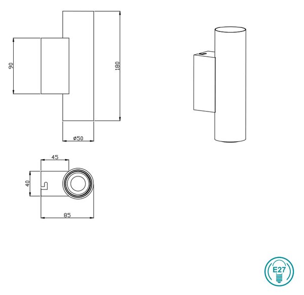 Απλίκα RL Lighting Vannes R20182032 Μαύρο Ματ