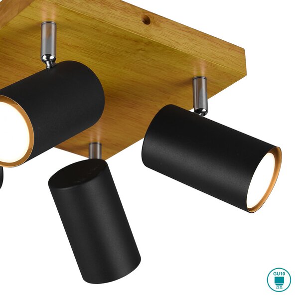 Φωτιστικό Οροφής Σποτ Retro Trio Lighting Marley 812400432 Μαύρο Ματ