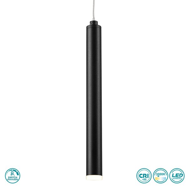 Φωτιστικό Κρεμαστό Trio Lighting Tubular 321691132 Μαύρο Ματ