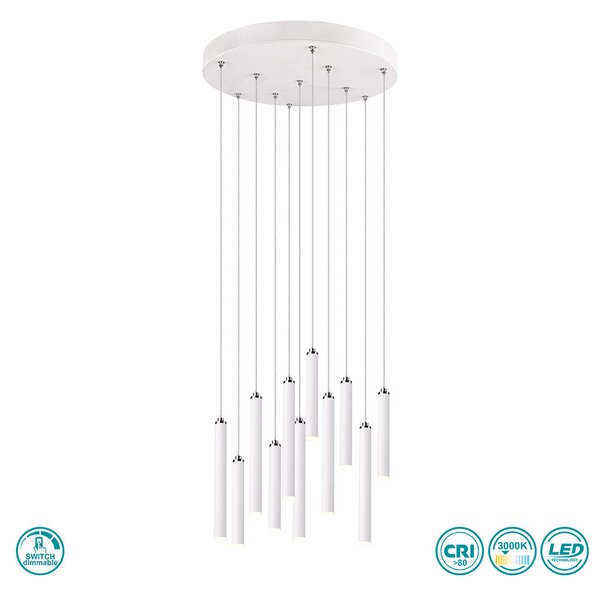 Φωτιστικό Κρεμαστό Trio Lighting Tubular 321691131 Λευκό Ματ