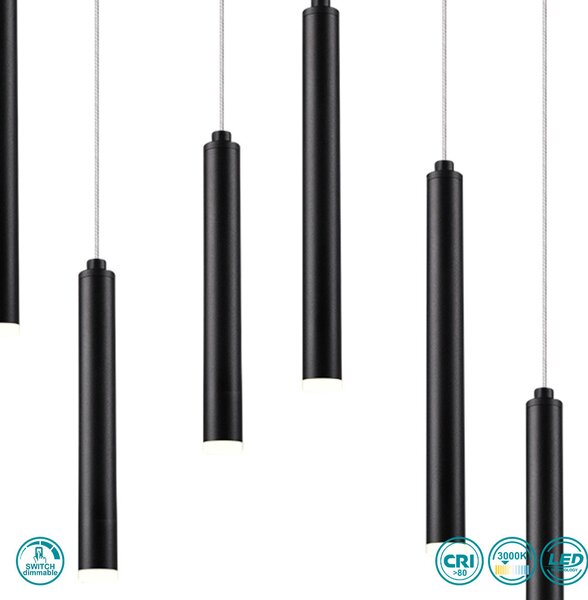 Φωτιστικό Κρεμαστό Trio Lighting Tubular 321611132 Μαύρο Ματ