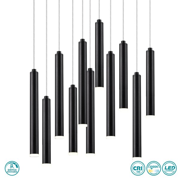 Φωτιστικό Κρεμαστό Trio Lighting Tubular 321691132 Μαύρο Ματ