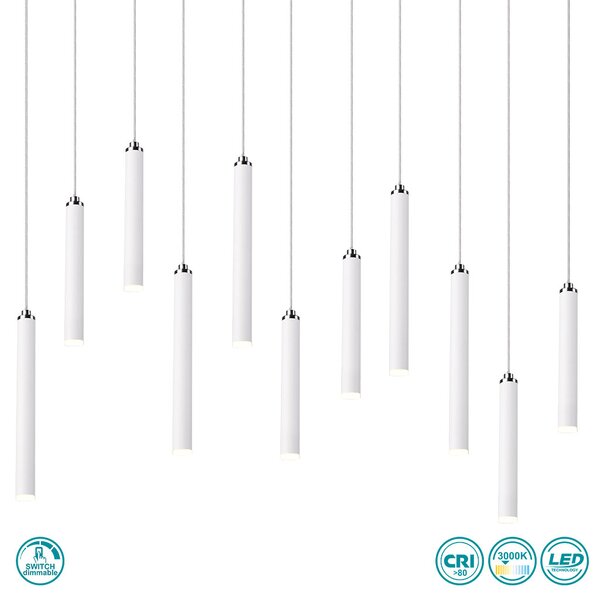 Φωτιστικό Κρεμαστό Trio Lighting Tubular 321611131 Λευκό Ματ