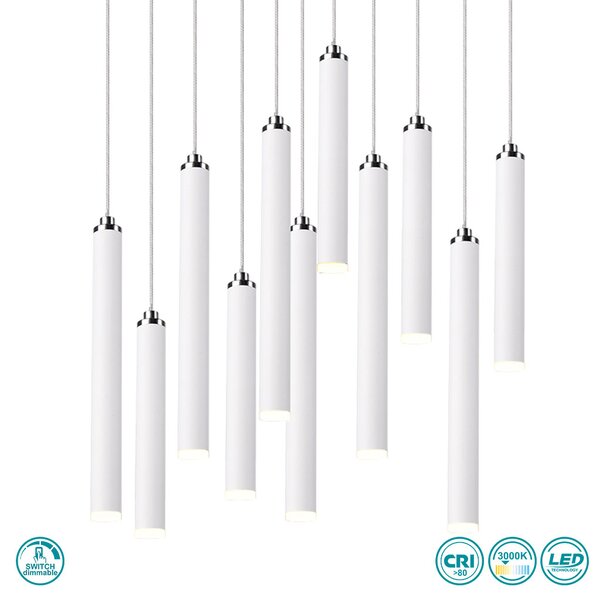 Φωτιστικό Κρεμαστό Trio Lighting Tubular 321691131 Λευκό Ματ