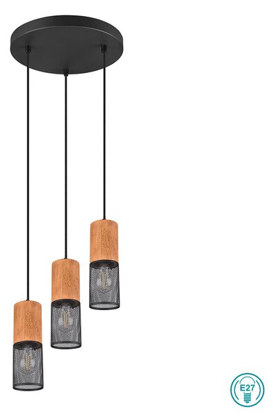 Φωτιστικό Κρεμαστό Trio Lighting Tosh 304330332 Ξύλο - Μαύρο Ματ