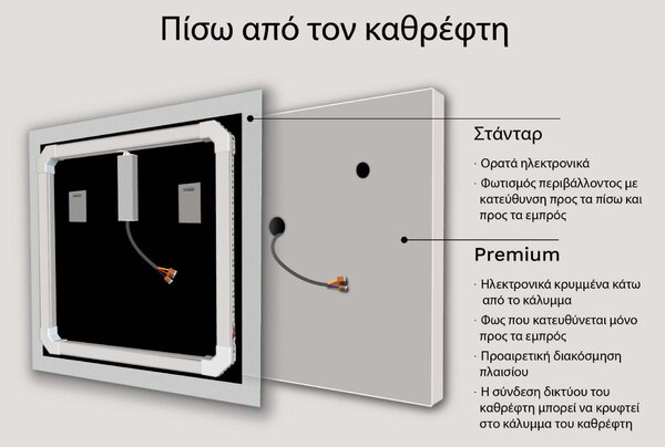 Στρογγυλός καθρέφτης με φωτισμό LED C5 premium