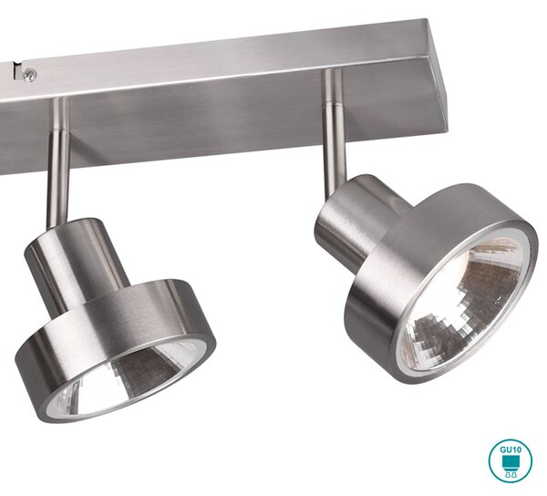 Φωτιστικό Οροφής Ράγα Σποτ Retro Trio Lighting Leon 800700407 Νίκελ Ματ