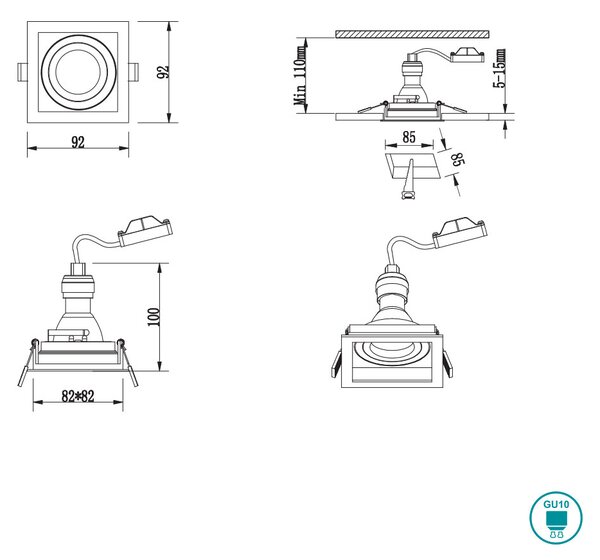 Φωτιστικό Σποτ Χωνευτό Trio Lighting Kenai 651600131 Λευκό Ματ