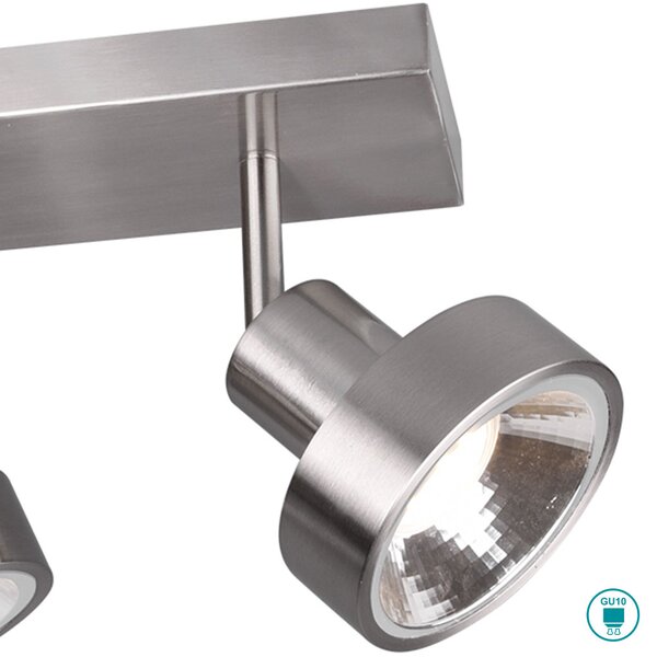 Φωτιστικό Οροφής Ράγα Σποτ Retro Trio Lighting Leon 800700407 Νίκελ Ματ