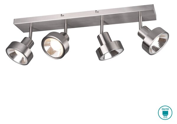 Φωτιστικό Οροφής Ράγα Σποτ Retro Trio Lighting Leon 800700407 Νίκελ Ματ