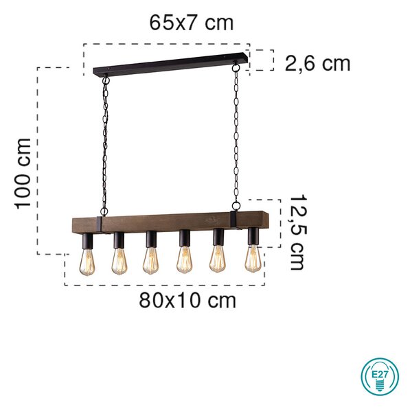 Φωτιστικό Κρεμαστό Ράγα Fan Europe Texas-S6 8031414872008