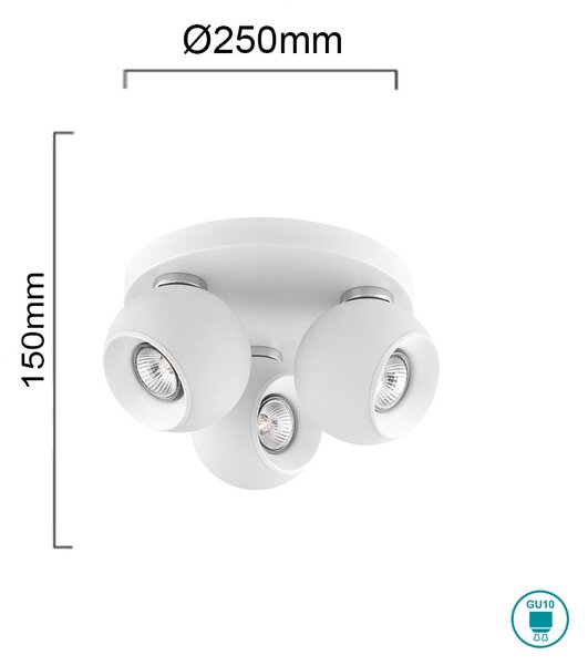 Φωτιστικό Οροφής Σποτ Sole Luce Lava 206200566 Λευκό